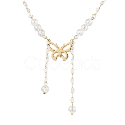 Brass and 304 Stainless Steel Necklaces NJEW-JN04877-1