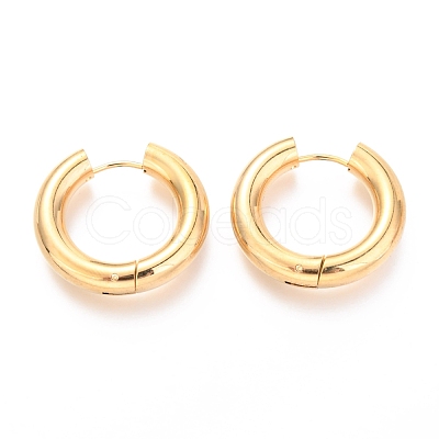 PVD Vacuum Plating 202 Stainless Steel Huggie Hoop Earrings EJEW-O087-08A-G-1