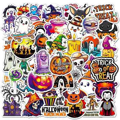 Hallowmas 50Pcs Self-Adhesive Stickers PW-WG19CA1-01-1