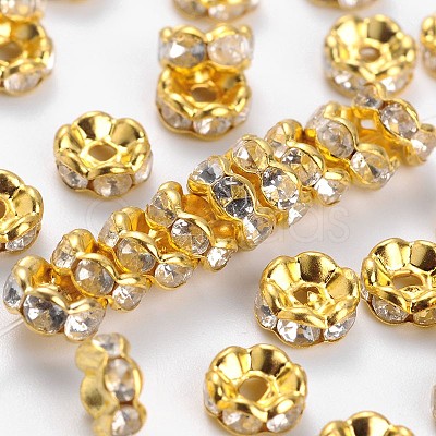 Brass Crystal Rhinestone Spacer Beads RSB028-B01G-1