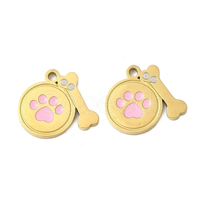 304 Stainless Steel Enamel Charms STAS-G360-03G-01-1