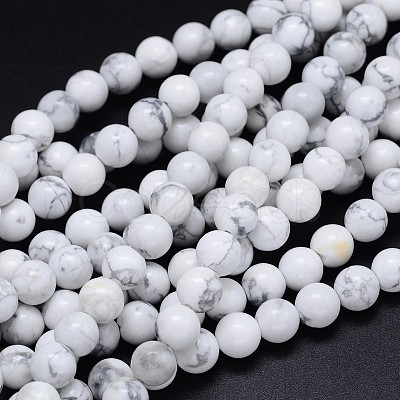 Round Natural Howlite Bead Strands LS-G-F222-14-10mm-1