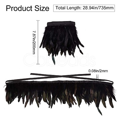 Gothic Style Natural Feather Cape AJEW-WH0329-66-1