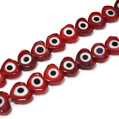 Handmade Evil Eye Lampwork Beads Strands LAMP-F023-B10-1