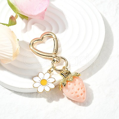 Acrylic Strawberry Pendant Decoration HJEW-SW00120-04-1