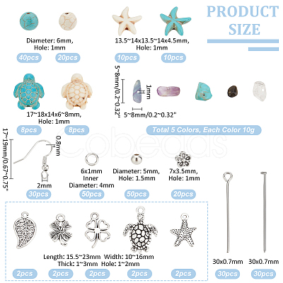 PandaHall Elite DIY Natural & Synthetic Mixed Gemstone Dangle Earring Making Kit DIY-PH0022-45-1