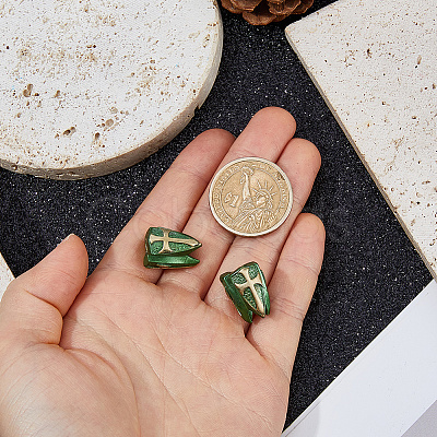 2Pcs Brass European Beads KK-DC0005-18G-1