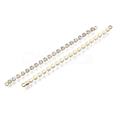 Brass Micro Cubic Zirconia Chain Links Connectors X-KK-N231-134-NF-1