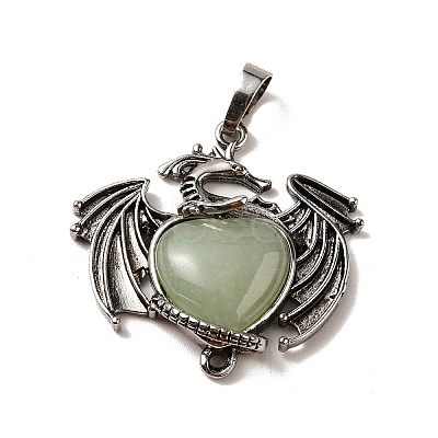 Natural Green Aventurine Heart Pendants KK-K331-01AS-09-1