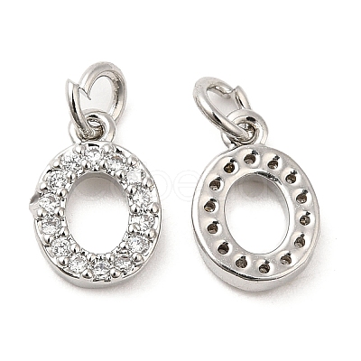 Brass Micro Pave Grade AAA Cubic Zirconia Charms ZIRC-P067-11P-O-NR-1