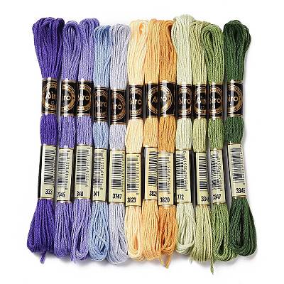 12 Skeins 12 Colors 6-Ply Polyester Embroidery Floss OCOR-M009-01B-14-1