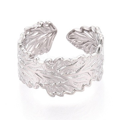 304 Stainless Steel Cuff Rings for Women RJEW-N052-07P-1