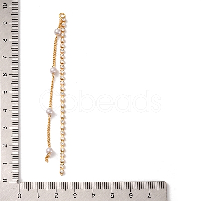 Brass Micro Pave Clear Cubic Zirconia & ABS Plastic Pearl Big Pendants KK-G510-05G-1