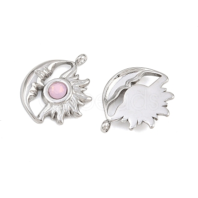 304 Stainless Steel Rhinestone Pendants STAS-Z166-24P-10-1