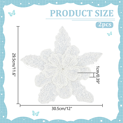 Flower Multi-Layer Polyester & Sequin Embroidery Appliques PATC-WH0010-35-1