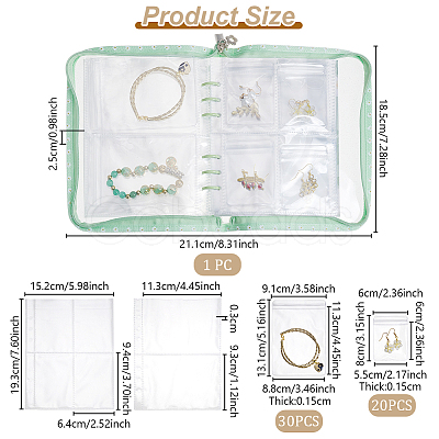 PVC Loose Leaf Jewelry Storage Bag ODIS-WH0038-90A-1