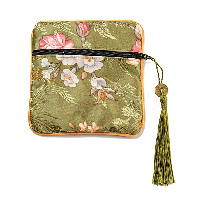 Chinese Style Floral Cloth Jewelry Storage Zipper Pouches AJEW-D063-01C-1