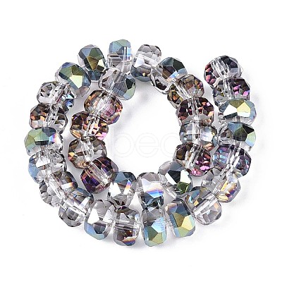 Electroplate Transparent Glass Beads Strands EGLA-N022-04A-D04-1