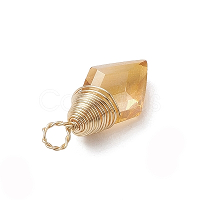 Copper Wired Glass Pendants PALLOY-JF02621-02-1