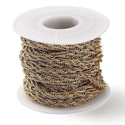 Ion Plating(IP) 304 Stainless Steel Rope Chains CHS-G027-08C-G-1