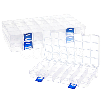 3Pcs Rectangle Polypropylene(PP) Bead Storage Containers CON-PH0002-47-1