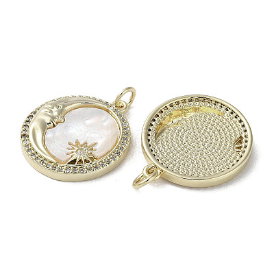 Brass Micro Pave Cubic Zirconia Pendants KK-G485-17D-G-1