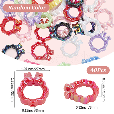 40Pcs UV Plating Acrylic Beads OACR-SP0001-84-1