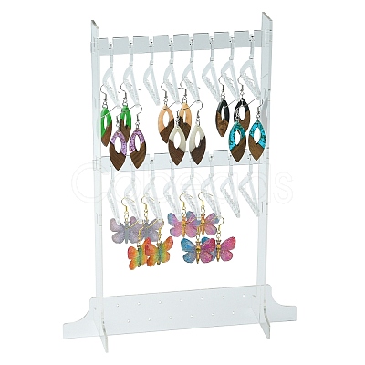 2 Layers Hanger Style Acrylic Earring Storage Display Rack ST-CJ0034-03-1
