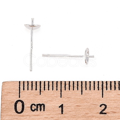 925 Sterling Silver Stud Earring Findings X-STER-K167-027B-S-1