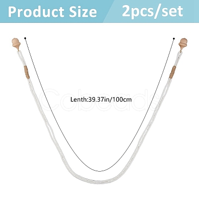 2Pcs Macrame Cotton Cord Curtain Tiebacks Clips HJEW-FH00223-1