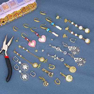 10 Pairs Brass Micro Pave Clear Cubic Zirconia Earring Hooks ZIRC-SZ0005-19A-1
