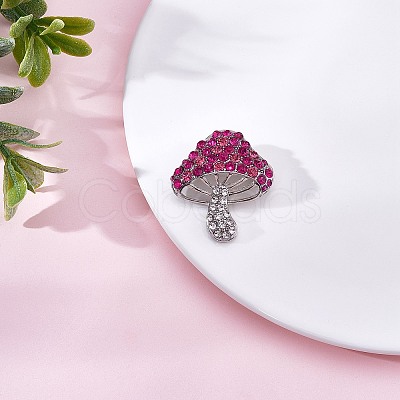 Cubic Zirconia Mushroom Brooch JBR102A-1