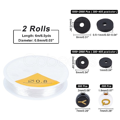 Flat Round Handmade Polymer Clay Beads CLAY-AR0001-21-1