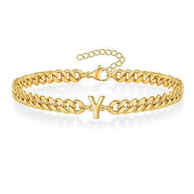 Letter 304 Stainless Steel Link Bracelets FS-WG7830E-24-1