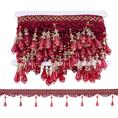 6 Yards Curtain Plastic Beaded Fringe Trim OCOR-PH0007-64B-1