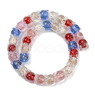 Gold Sand Lampwork Beads Strands LAMP-P069-02A-06-1