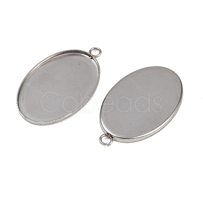 Tarnish Resistant 304 Stainless Steel Pendant Cabochon Settings STAS-K148-03-1