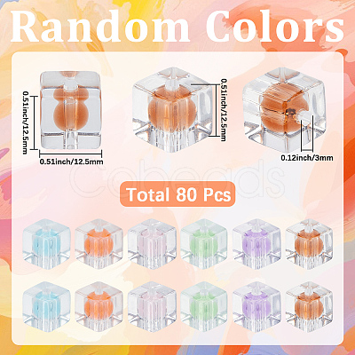 80Pcs Transparent Acrylic Beads OACR-SC0003-01-1