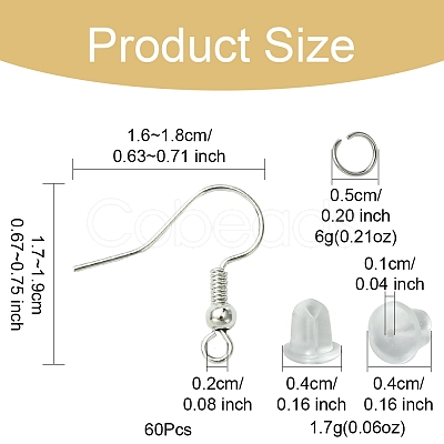 60Pcs Brass Earring Hooks DIY-FS0007-60P-1