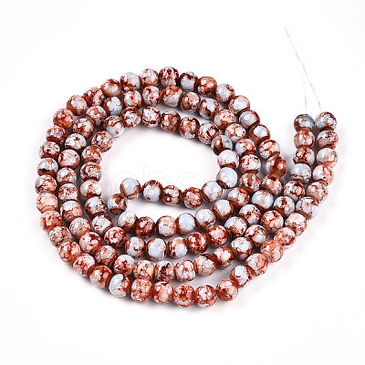 Baking Paint Glass Beads Strands DGLA-N003-8mm-A03-1