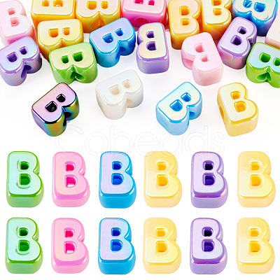 20Pcs UV Plating Opaque Acrylic European Beads OACR-TADJ0001-16B-1