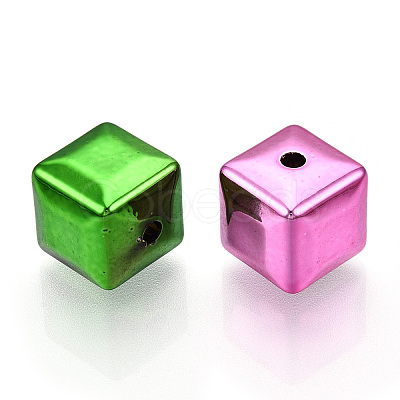 UV Plating Opaque Acrylic Beads PACR-T017-08-1