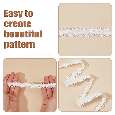 5 Yards Polyester Lace Ribbons SRIB-OC0001-11D-1