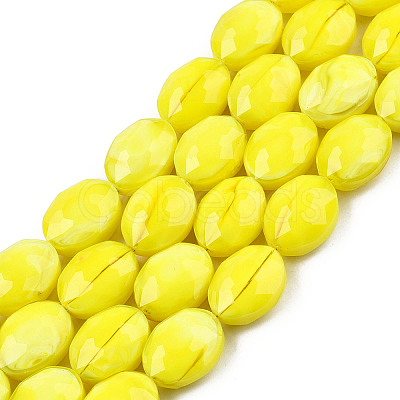 Opaque Solid Color Glass Beads Strands GLAA-N032-02M-1