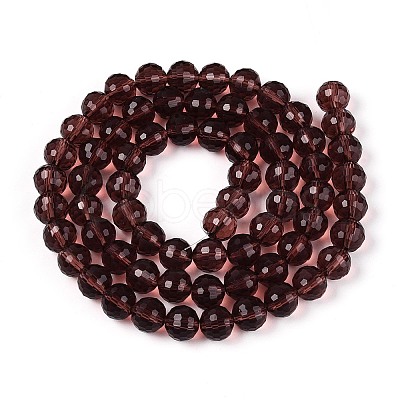 Transparent Glass Bead Strands GLAA-R095-8mm-36-1