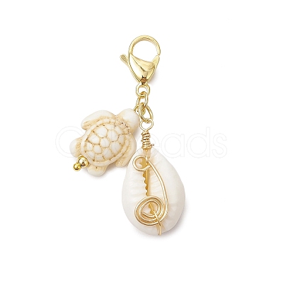 Natural Mixed Cowrie Shell Pendant Decorations HJEW-JM02922-01-1