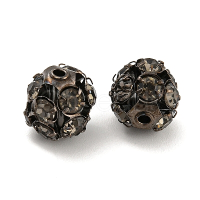 Gunmetal Brass Rhinestone Beads RB-F035-05B-01-1