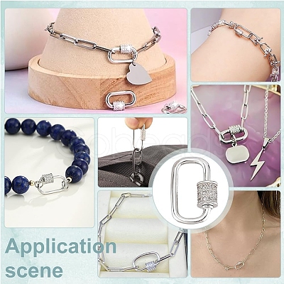 2Pcs 925 Sterling Silver Rhinestone Clasps FIND-PH0022-30B-1