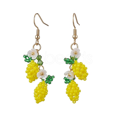 Glass Dangle Earrings EJEW-MZ00518-1