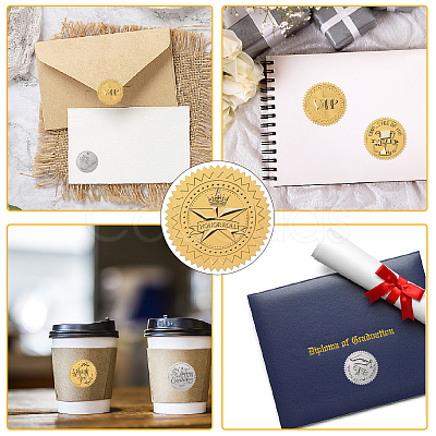 Plastic Self Adhesive Gold Foil Embossed Stickers DIY-WH0575-067-1